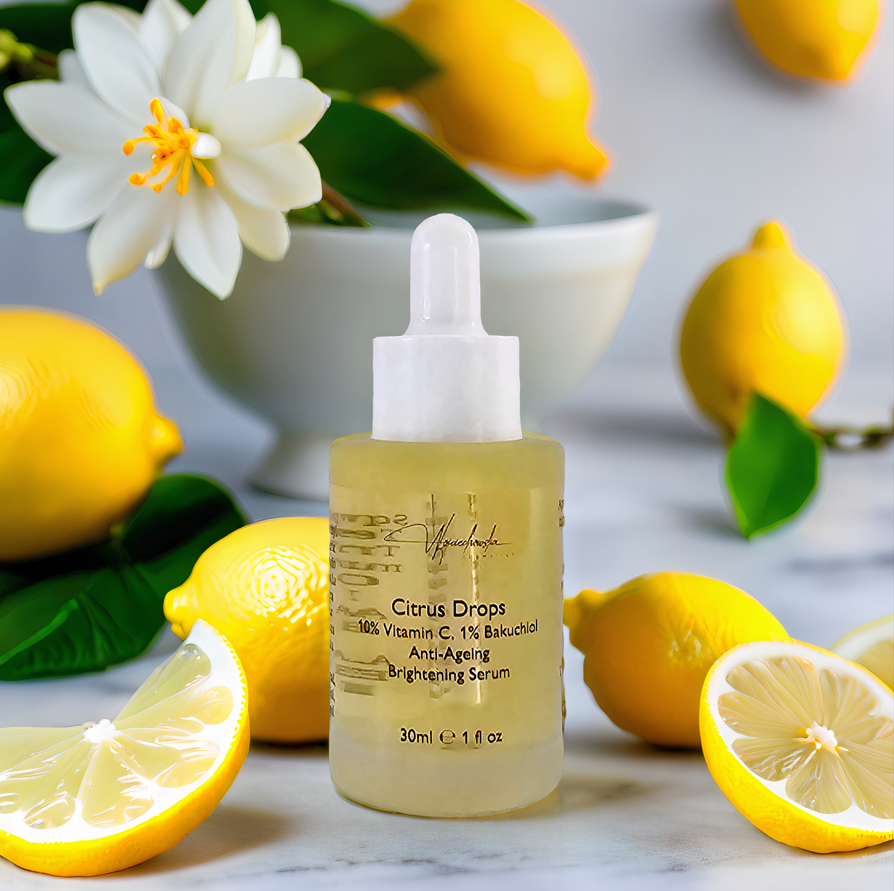 Zestaw Bakuchiol z kremem kokosowo-różanym i serum Citrus Drops