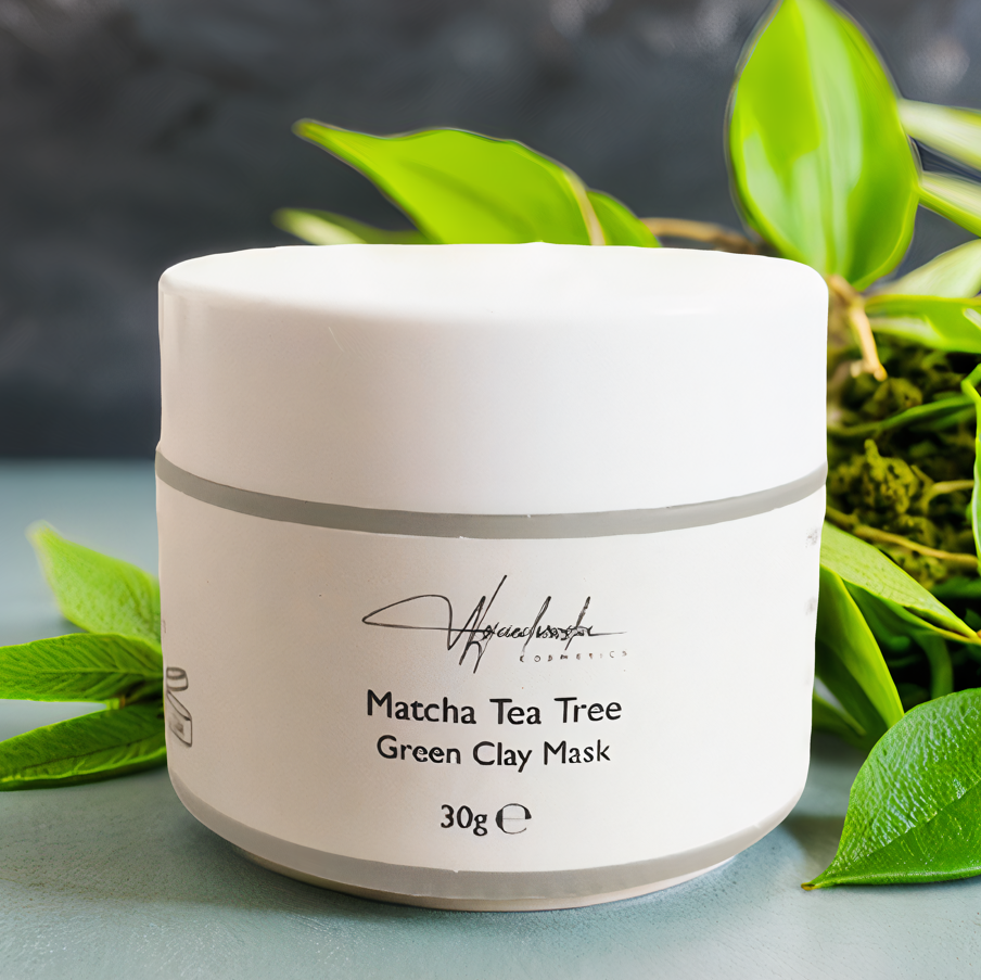 Maseczka z zielonej glinki z drzewa herbacianego Matcha - trądzik, trądzik różowaty