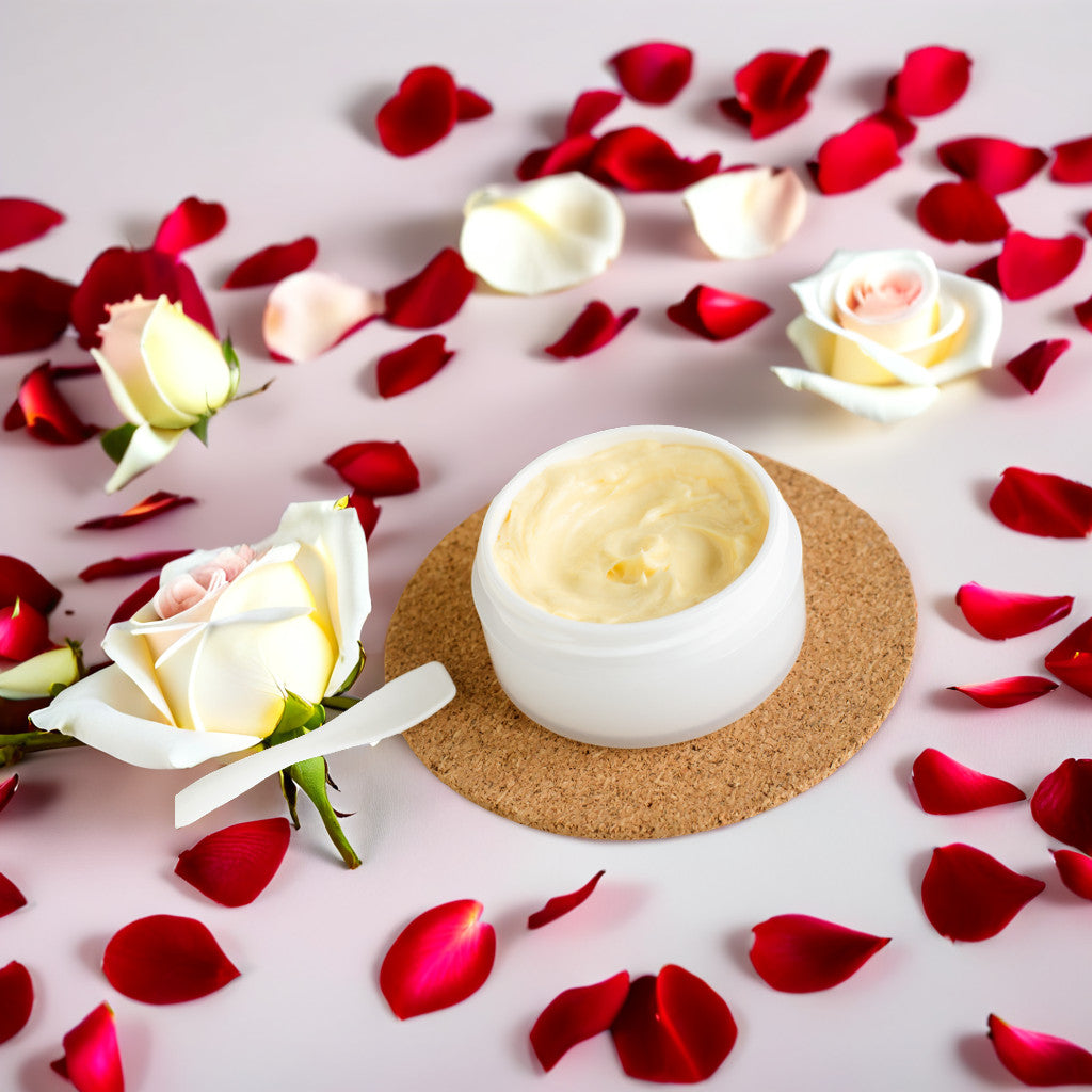 Krem przeciwstarzeniowy do twarzy z kokosem i różą i bakuchiolem