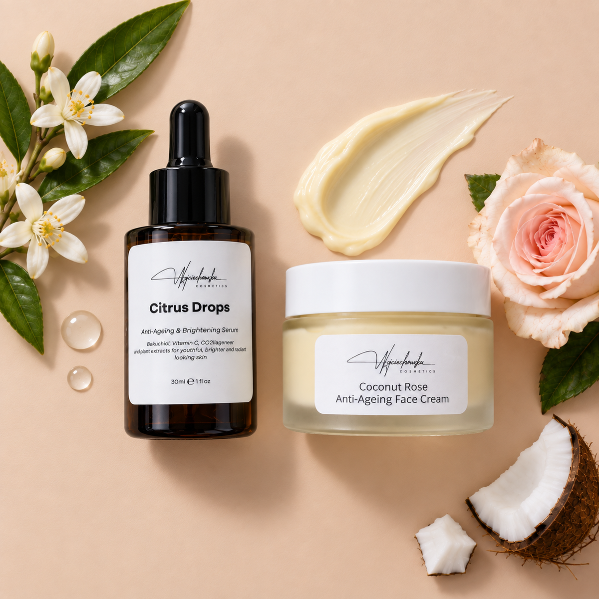 Bakuchiol Bundle with Coconut Rose Cream & Citrus Drops Serum